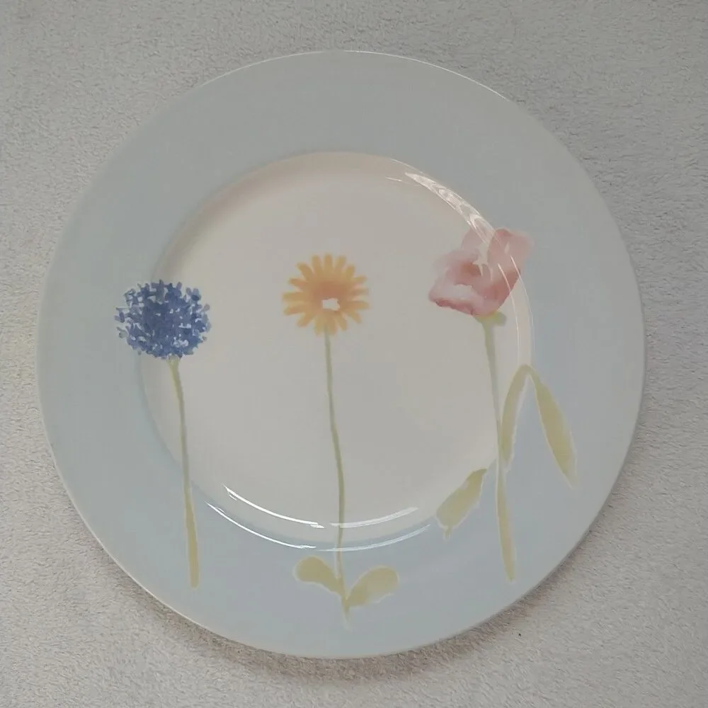 Royal Stafford Watercolour Fine Earthenware Dinner Plate Floral Pastel 2x 11